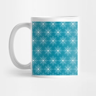 Snowflake Flower Pattern - Light Blue Mug